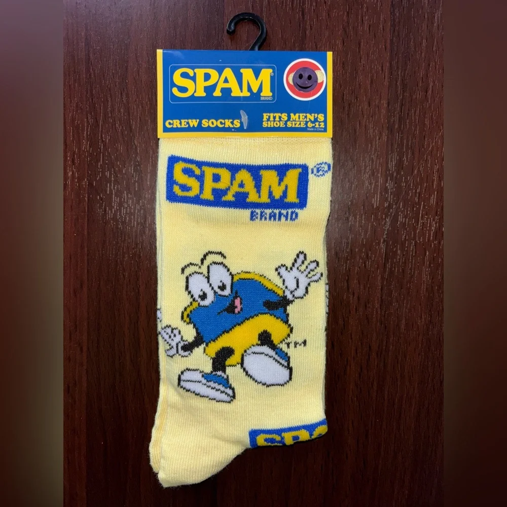 SPAM NOVELTY CREW SOCKS NWT MEN’S SHOE SIZE 6-12